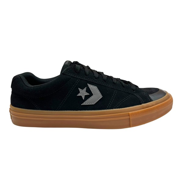 Converse Mens Suede Skate Sneakers Size 10.5 Black Gum Sole Sport Casual Lace up - Picture 2 of 11